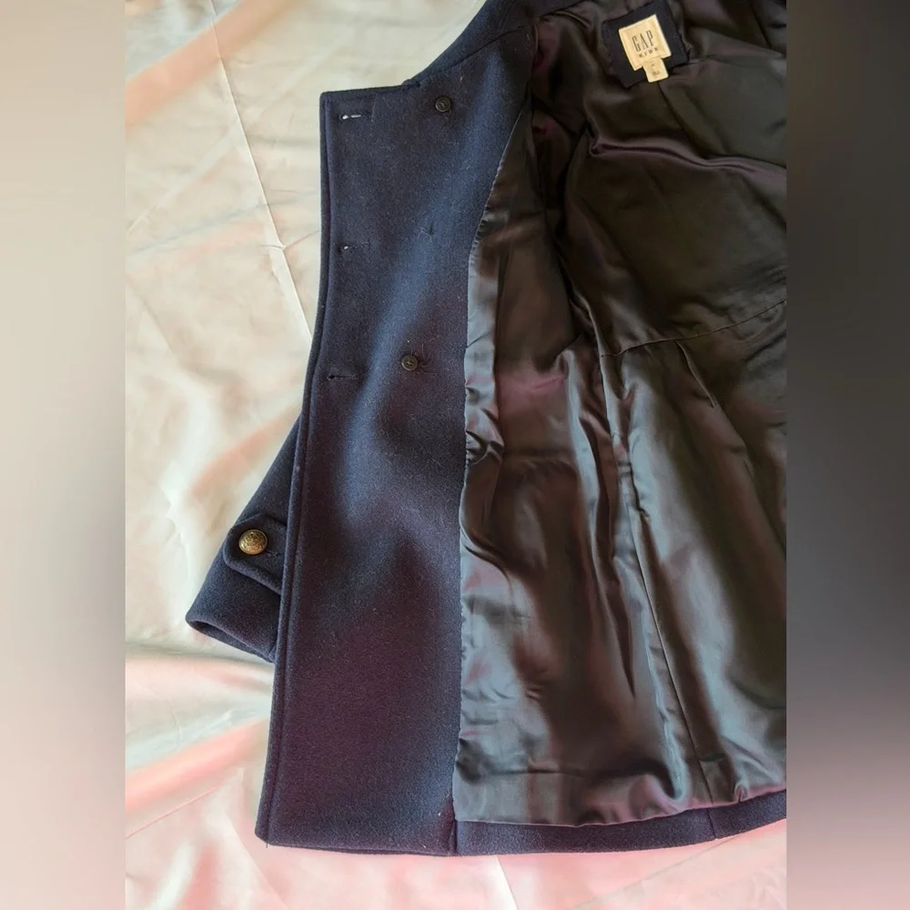GAP Girls Navy Double-Breasted Wool Peacoat
